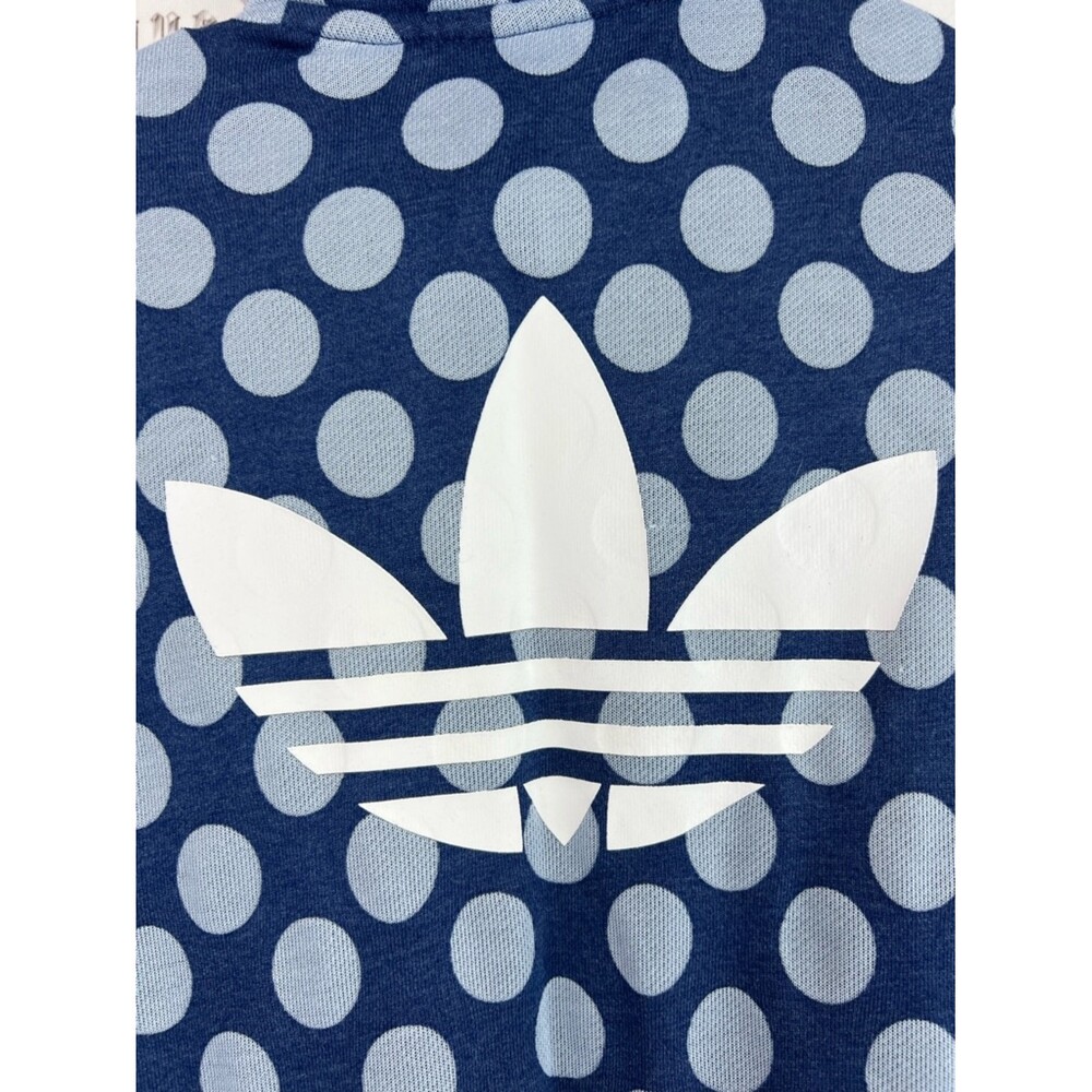 adidas sweater zip up dotted collared Navy and White Polka Dot Track Jacket - Picture 9 of 15